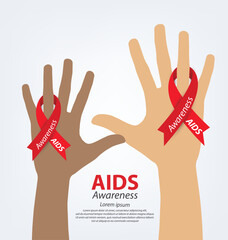 Aids Awareness. World Aids Day concept. Vector illustration.