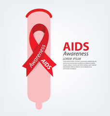 Aids Awareness. World Aids Day concept. Vector illustration.