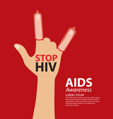 Aids Awareness. World Aids Day concept. Vector illustration.