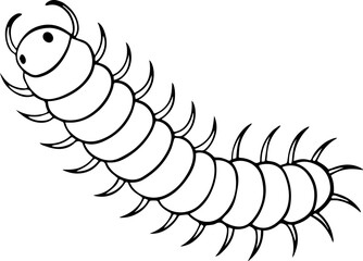 Bristle Worm outline vector illustration line art