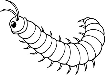 Bristle Worm outline vector illustration line art