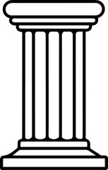Greek ionic column outline vector illustration line art