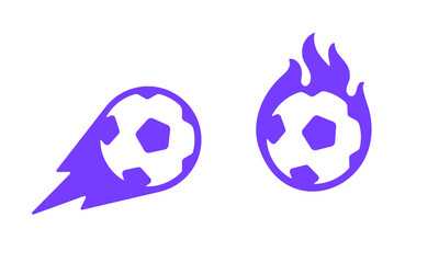 Dynamic vector logo featuring a flaming and speeding soccer ball, perfect for sports teams, apps, tournaments, or esports branding.