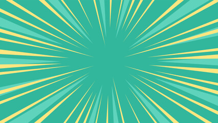 Retro background dynamic rays vector. Sunburst rays speed background. Bottle green and yellow texture.