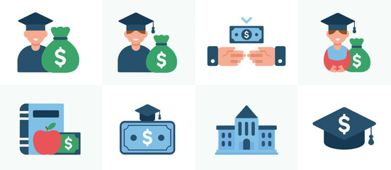 Education Funding Icons Scholarships, Tuition, and Grants