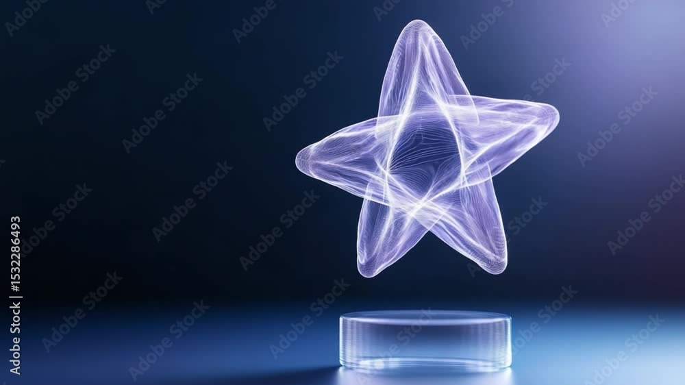Poster luminous star: a captivating digital rendering of a glowing star floats gracefully above a minimalis
