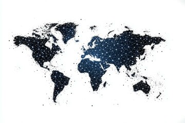 Global Network Connections World Map Illustration