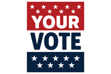 Your vote matters! A bold red and blue graphic for civic engagement