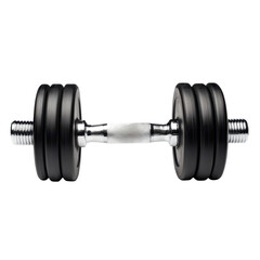 Fototapeta premium Dumbbells, A pair of dumbbells sits on top of a pile of autumn leaves, a unique and playful scene, isolated on transparent background