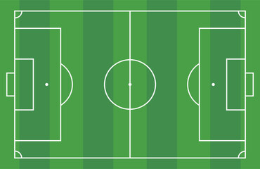 Top view of the football field. Soccer field vector illustration.