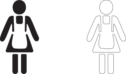Woman in an apron. Vector icon.