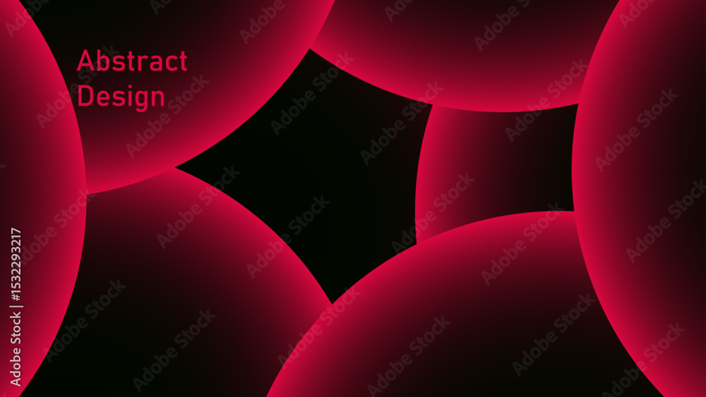 Poster Abstract Red background with Dynamic circle shapes composition with gradients. Geometric red geometric shapes for poster, certificate, presentation, landing page. Red circle lines glowing light 