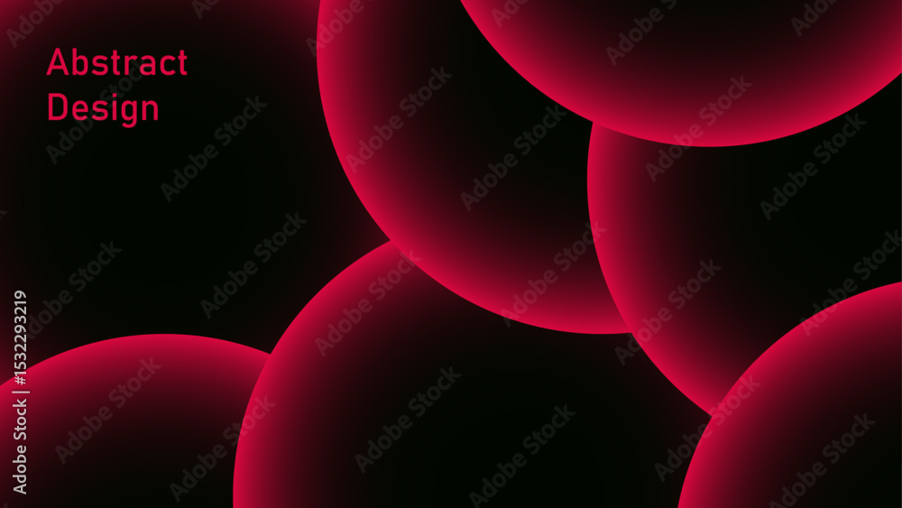 Fototapete Abstract Red background with Dynamic circle shapes composition with gradients. Geometric red geometric shapes for poster, certificate, presentation, landing page. Red circle lines glowing light 