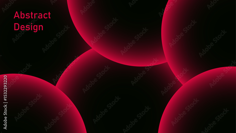 Poster Abstract Red background with Dynamic circle shapes composition with gradients. Geometric red geometric shapes for poster, certificate, presentation, landing page. Red circle lines glowing light 