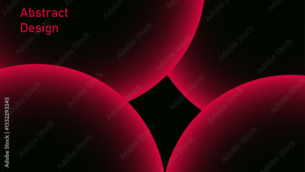 Poster Abstract Red background with Dynamic circle shapes composition with gradients. Geometric red geometric shapes for poster, certificate, presentation, landing page. Red circle lines glowing light 