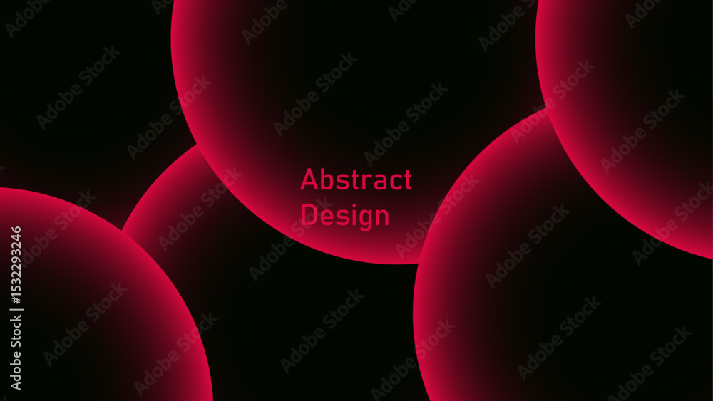 Aufkleber Abstract Red background with Dynamic circle shapes composition with gradients. Geometric red geometric shapes for poster, certificate, presentation, landing page. Red circle lines glowing light 