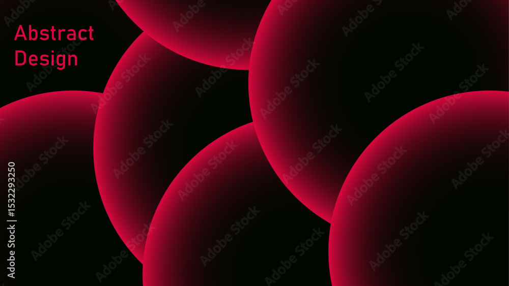 Aufkleber Abstract Red background with Dynamic circle shapes composition with gradients. Geometric red geometric shapes for poster, certificate, presentation, landing page. Red circle lines glowing light 