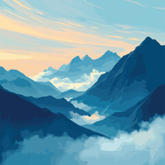 mountain landscape with blue sky