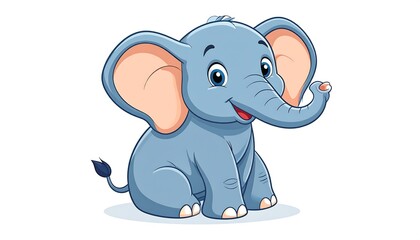 Fototapeta premium Adorable Baby Elephant Illustration Cute Cartoon Animal Design