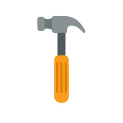 A hammer in flat vector style.