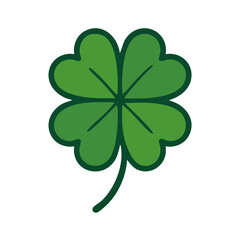 A flat illustration of a four-leaf clover.