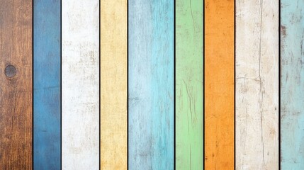 Colorful sticky notes arranged in a grid on a sleek wooden wall, showcasing a vibrant and organized workspace.