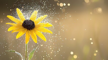 Black Eyed Susan Flower with Sparkling Water Droplets