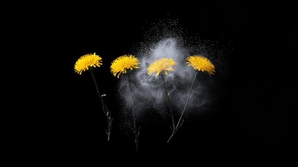 Yellow Flower with Dust Explosion