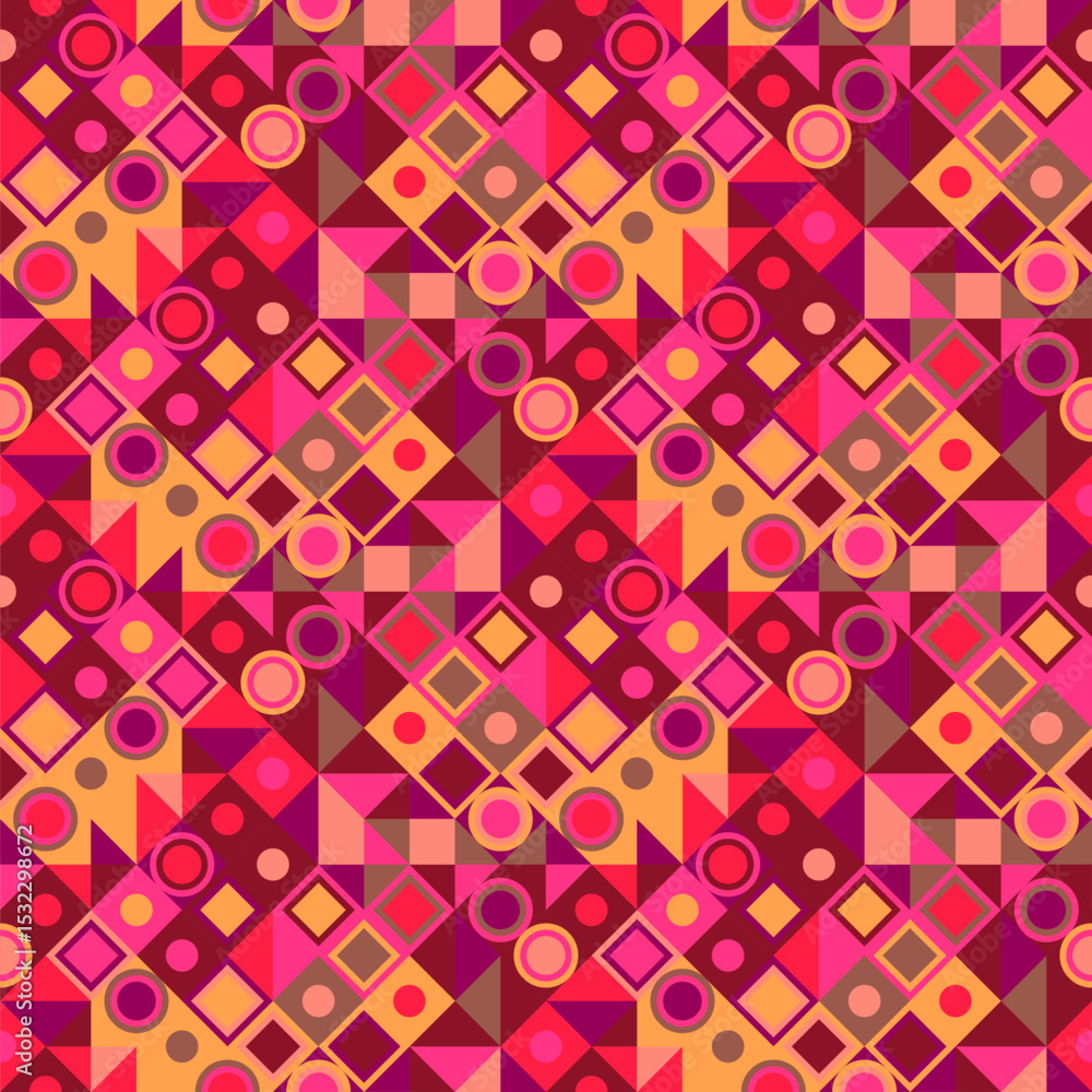 Poster colored diagonal mosaic pattern background - abstract colorful vector graphic design