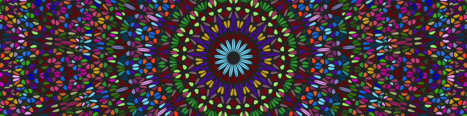 Psychedelic colorful oriental round ornament mandala background