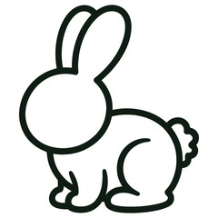 Cute Cartoon Bunny Line Art Illustration Adorable Rabbit Drawing for Coloring Book