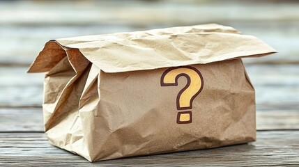 Mystery Bag on Wood Table