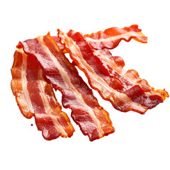 Crispy strips of cooked bacon with a golden-brown texture and visible marbling of fat and meat.