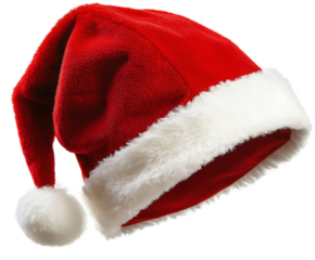 [Transparent Background PNG]Christmas Santa Hat with Plush Detail