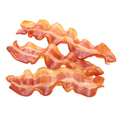Crispy, golden-brown cooked bacon strips with visible texture and fat marbling.