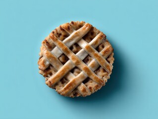 Golden Crust Pie: A tantalizing shot of a homemade pie, boasting a perfectly woven lattice crust, set against a vibrant backdrop, exuding warmth and tempting delight.