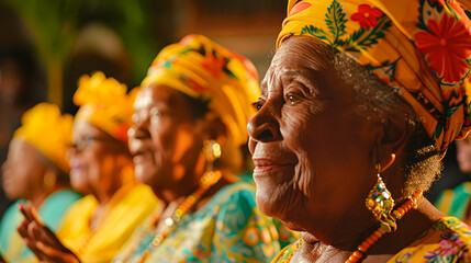 Elderly Afro Brazilian Women Smiling Together
