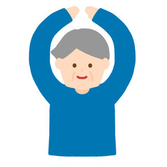 マルのポーズをするおじいさん