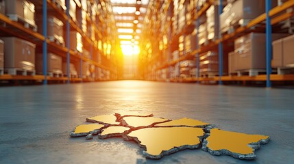 Broken Ground in Warehouse