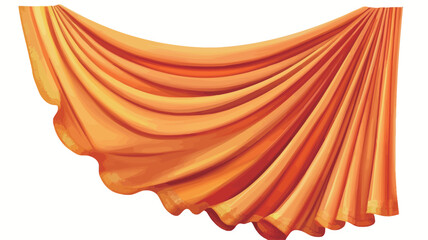 The image showcases a digitally rendered close-up of draped orange fabric.  The fabric exhibits a smooth, possibly satin or silk-like, texture with soft, flowing folds and wrinkles creating a