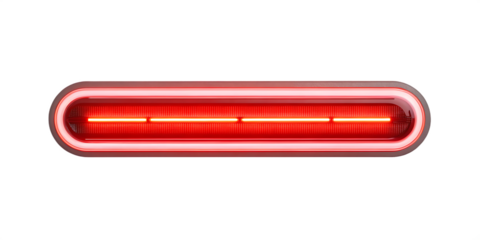 Futuristic Red LED Light Bar – Isolated on White Background, AI Generated

