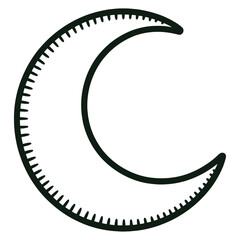 Simple Crescent Moon Line Art Illustration  Minimalist Moon Drawing for Coloring and Design