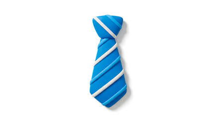 Obraz premium Blue Striped Necktie Isolated on White Background 