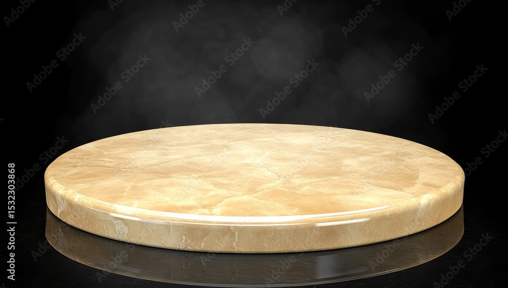 Poster an abstract style podium and brown display stand, complete with high-quality rendering, is ideal for