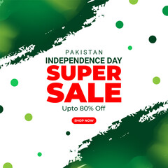 Vector illustration of Pakistan Independence Day Sale social media template