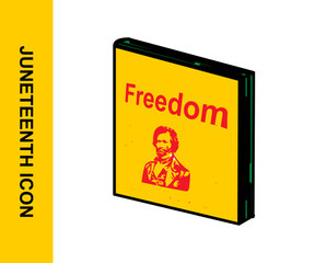 Open book icon representing education, freedom, and empowerment. Ideal for Juneteenth visuals, cultural awareness, and learning content. Fully editable vector.