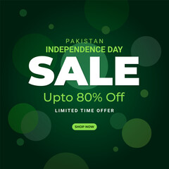 Vector illustration of Pakistan Independence Day Sale social media template