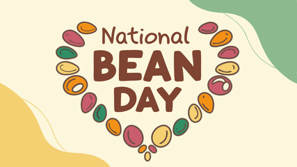 National Bean Day Illustration With Beans And Leaves For Food, Holiday, And Celebration Design