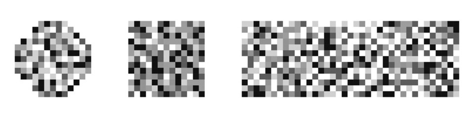 Fototapeta premium Censorship censored bar and pixel censor mosaics signs set