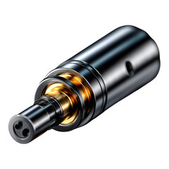 Blade refill cartridge detailed close-up, realistic metal sheen, hyper-realistic vector, isolated, Ultra HD 8K